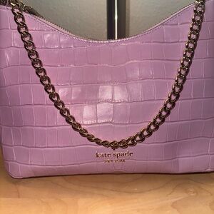 Kate Spade Pink Croc-Embossed Shoulder Bag